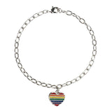 Maxbell Fashion Transgender LGBT Gay Pride Rainbow Flag Chain Link Bracelet Silver - Aladdin Shoppers