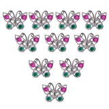 Maxbell 10pcs Plastic Butterfly Rings for Girl Kids Party Favor Gifts Silver