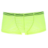 Maxbell Mens Sexy Sheer See Through Stripe Boxer Briefs Underwear Panties Yellow L - Aladdin Shoppers