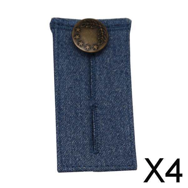 Maxbell 4xDenim Pants Extender 2 Button Hooks Elastic Waist Extenders Blue