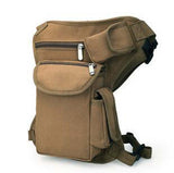 Maxbell Maxbell Canvas Drop Waist Leg Bag Motorcycle Rider Belt Waist Fanny Bags Khaki