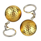 Maxbell 2Pcs Golf Ball Keychain Metal Keyring for Luggage Tags Gifts for Golf Lovers Gold