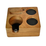 Maxbell Espresso Tamper Station Wooden Coffee Tamper Station Base for Restaurant Bar 51 or 54mm