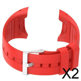 Maxbell 2xSilicone Wrist Band Replacement Strap for Polar M400 M430 Smart Watch Red