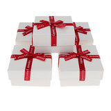 Maxbell 5 Piece Small Box Ribbon Bowknot Jewelry Gift Weddings Birthday White(8cm)