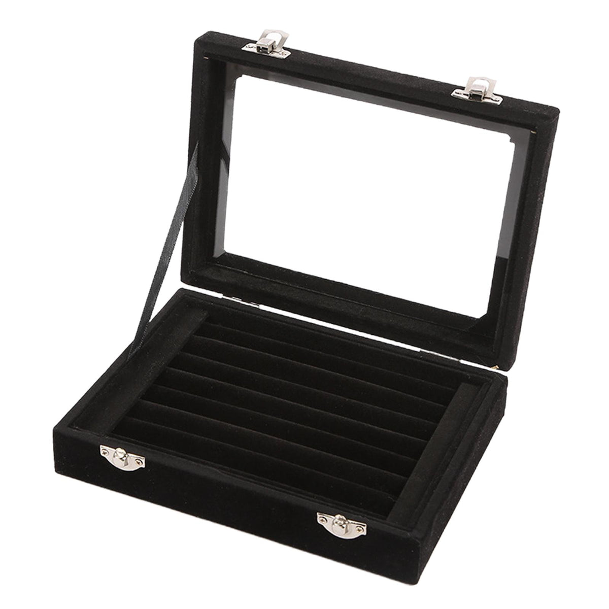 Maxbell Rings Display Tray Jewelry Storage Organizer for Showcase Store Display black