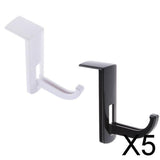 Maxbell 5x2 Pieces Headphone Headset Hanger Holder Wall PC Monitor Stand Hook Sticky