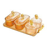 Maxbell Dried Fruit Snack Serving Plate Appetizer Plate for Kitchen Room Home amber L