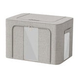 Maxbell Clothes Storage Bin Visible Closet Organizer for Blanket Clothing Bed Sheets 66L Gray