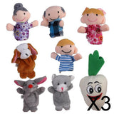 Maxbell 3x8pcs/set The Carrot Finger Puppets Nursery Rhyme/Fairy Tale