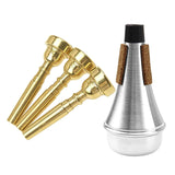 Maxbell Rhythm Trumpet Mute with Trumpet Mouthpiece (3C 5C 7C) for Jazz Music Lovers