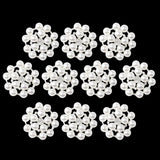 Maxbell ELEGANT 10pcs 23mm Rhinestone & Faux Pearl Flower Embellishments Diamante Button (Flat Back) - Aladdin Shoppers