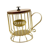 Maxbell Coffee Pod Holder Large Capacity Rustic Organizer for Countertop Kitchen Bar S gold