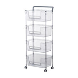 Maxbell Rolling Cart Portable Storage Trolley for Office for Bedroom Kitchen Laundry 4 Layer