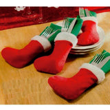 Maxbell Christmas Tableware Silverware Sleeve Pocket Wrapping Sack Decor Red 3