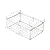 Maxbell Freezer Organizer Bin Carbon Steel Storage Rack for Kitchen White
