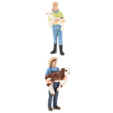 Maxbell 2Pcs Simulation People Model Figure Farmer Peasant Toy - Farmer with Animal