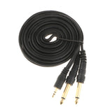 Maxbell 3.5mm to Double 6.5mm Adapter Male to Male Audio Cable Cord Wire 2m+1m