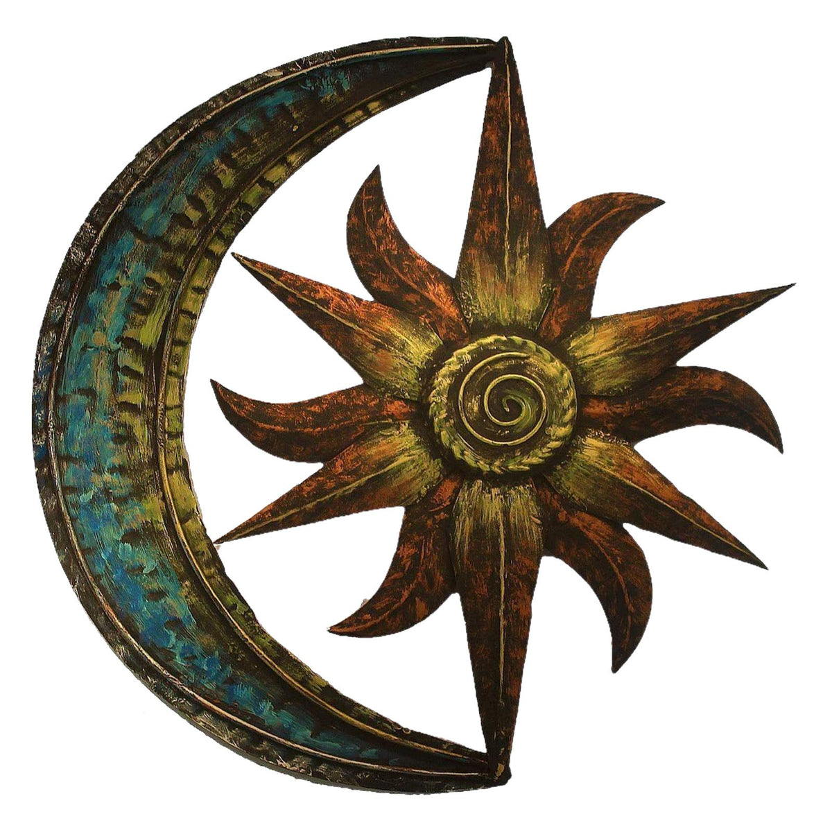 Maxbell Maxbell Sun Moon Metal Wall Art Sculpture Celestial Lawn Bathroom 35cm