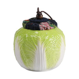Maxbell Ceramic Tea Jar Cabbage Tea Can Organizer Tea Tin for Nuts Tea Leaves Coffee