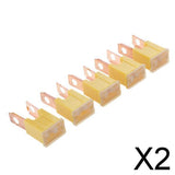 Maxbell 2x 5 Pieces Auto Car FLK-M 32V Male Straight Long Blades PAL Fuses 60A Yellow