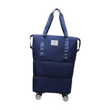 Maxbell Rolling Duffle Bag Apparel Tote Bag Pouch Wheeled for Outddor Sports Fitness dark blue