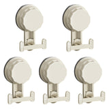 Maxbell 5 Pieces Suction Cup Hooks Vacuum Suction Cup Hooks for Restroom Coat Wreath Milky White