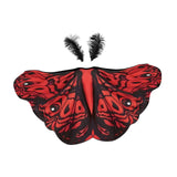 Maxbell Halloween Butterfly Cape Women with Headpiece for Dressing up Party Carnival Red Black