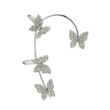 Maxbell 1 Pair Clip Earring Butterfly Ear Cuff Clip for Daily wearing Lovers Silver