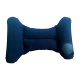 Maxbell Inflatable Travel Pillow Compact Cushion for Business Trip Traveling Fishing Flocking Sea Blue
