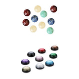 Maxbell 30 Pcs Flatbck Resin Embellishment 12mm+10 Pcs Half Round Natural Stone 8mm
