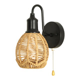 Maxbell Wall Lamp E26 Bathroom with Switch Home Rope Woven Wall Sconce Light Fixture