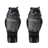 Maxbell 2 Pieces Realistic Owl Decoy With Rotating Head Bird Pigeon Crow Scarer Scarecrow - Aladdin Shoppers