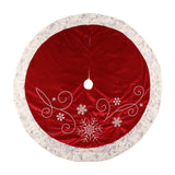 Maxbell Xmas Tree Skirt 48 inch Soft Red Tree Skirt for Holiday Indoor Outdoor Hotel