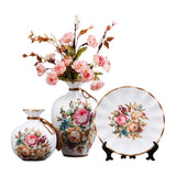 Maxbell 3Pcs Ceramic Vases Home Decor Plant Containers for Dining Room Shelf Balcony White