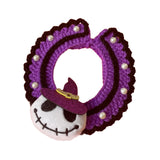 Maxbell Halloween Cat Costume Collar for Dogs Cats Knitted for Party Holiday Festive Skull M