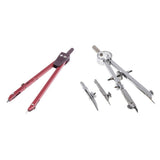 2 Metal Compass for Geometry Math Drawing Drafting Schools Office Stationery