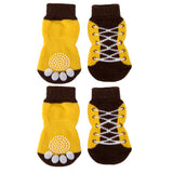 Maxbell Maxbell Pet Dog Puppy Shoes Slippers Non-Slip Socks Shoelace Pattern w/ Paw Prints L