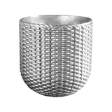 Maxbell Resin Flower Pot Small Flowerpot for Indoor Outdoor Plants Garden Windowsill Silver