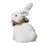 Maxbell 2pcs Soft Easter Rabbit with Wreath Photo Props Art Desk Ornament
