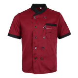 Maxbell 2Pieces Chef Jacket Uniform Short Sleeve Hotel Kitchen Apparel Cook Coat L