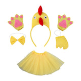 Maxbell Chicken Costume with Tie Tail Gloves Accessories for Holiday Halloween Girls Yellow