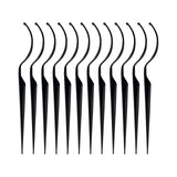 Maxbell 12x Eyelash Display Sticks Portable Eyelash Holders for DIY Beginners Travel Black