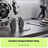 Motorcycle Brake Pads, Front and Rear, Compatible with QP150T-2C-Triple-C QP150T-G, Semi-Metallic, Replacement ABS Rear