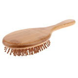 Maxbell Maxbell Natural Bamboo Paddle Hairbrush Massage No Static Cushion Brush Comb Round