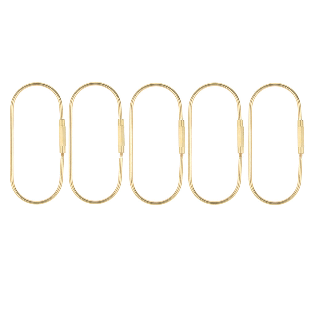 Maxbell 5 Pieces Brass Screw Lock Keychain Ring Clip Tool Hook Clasp O shape