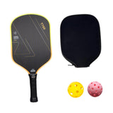Maxbell Carbon Fiber Pickleball Paddle Trendy 2 Balls for Men Women Player Accessory Yellow Black
