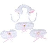 Maxbell 2 Set Fancy Dress Cat Maid Cosplay Set Ears Headband Collar Cuffs Party Costume