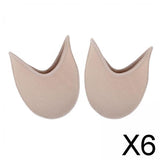 Maxbell 6x2Pieces Ballet Toe Pouches Cushion Toe Caps Soft Toe Covers Toe Protectors Short