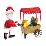 Desktop Ornament Xmas Character Pushing The Cart Figurine for New Year Decor Santa